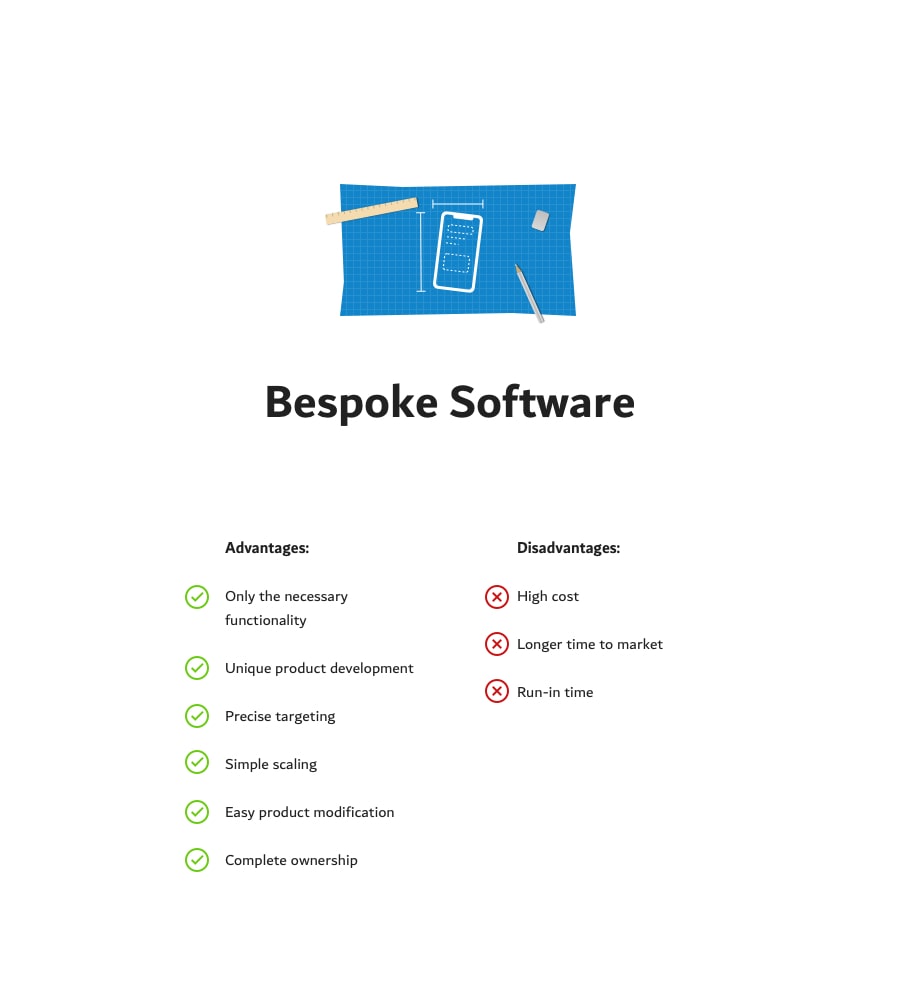 custom made software advantages and disadvantages